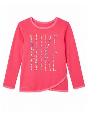 Nike Girls Neon Pink Dri-Fit Crewneck Sweatshirt Size 2T